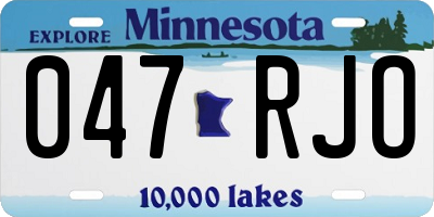 MN license plate 047RJO
