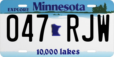 MN license plate 047RJW