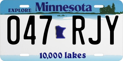 MN license plate 047RJY