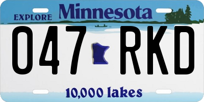 MN license plate 047RKD
