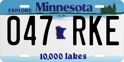 MN license plate 047RKE