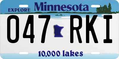 MN license plate 047RKI