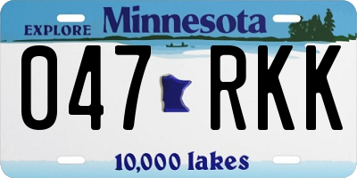 MN license plate 047RKK