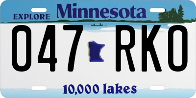 MN license plate 047RKO