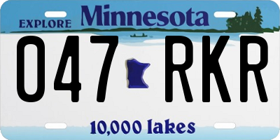 MN license plate 047RKR