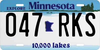 MN license plate 047RKS