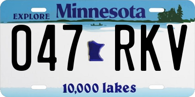 MN license plate 047RKV