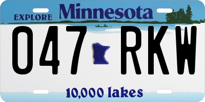 MN license plate 047RKW