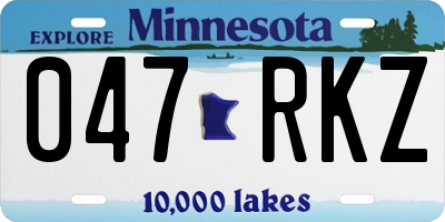 MN license plate 047RKZ