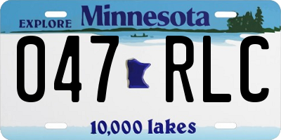 MN license plate 047RLC