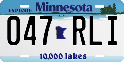 MN license plate 047RLI