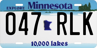 MN license plate 047RLK