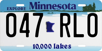 MN license plate 047RLO