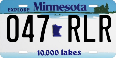 MN license plate 047RLR