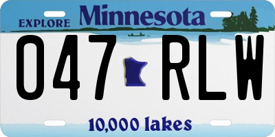 MN license plate 047RLW