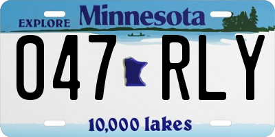 MN license plate 047RLY