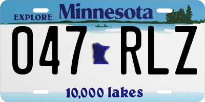 MN license plate 047RLZ