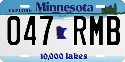 MN license plate 047RMB