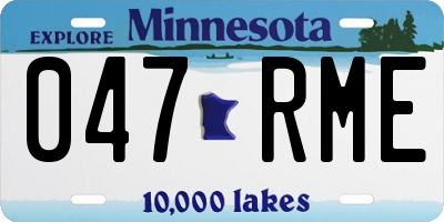 MN license plate 047RME