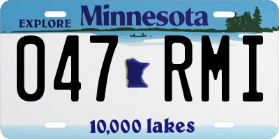 MN license plate 047RMI