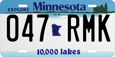 MN license plate 047RMK