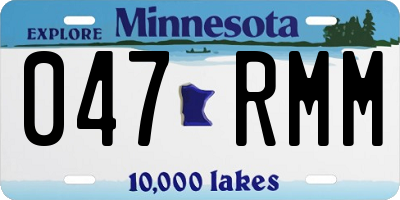 MN license plate 047RMM