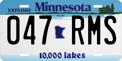 MN license plate 047RMS