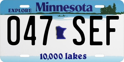 MN license plate 047SEF