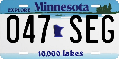 MN license plate 047SEG