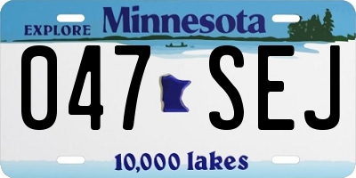MN license plate 047SEJ