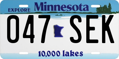 MN license plate 047SEK