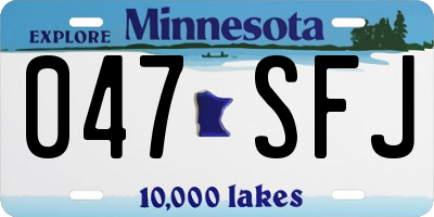 MN license plate 047SFJ