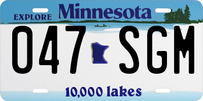 MN license plate 047SGM