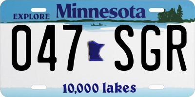 MN license plate 047SGR