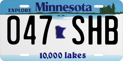 MN license plate 047SHB
