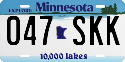 MN license plate 047SKK