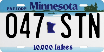 MN license plate 047STN