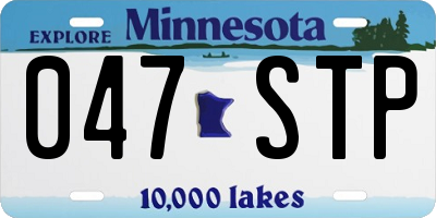 MN license plate 047STP