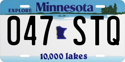 MN license plate 047STQ