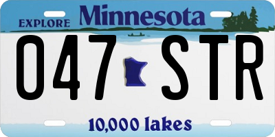 MN license plate 047STR