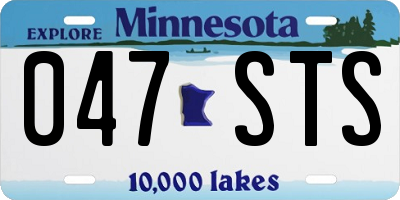 MN license plate 047STS