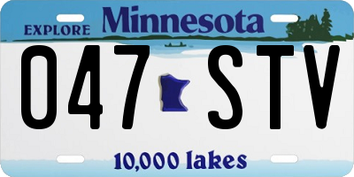MN license plate 047STV
