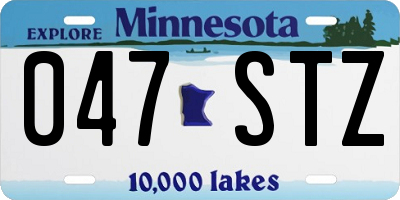 MN license plate 047STZ