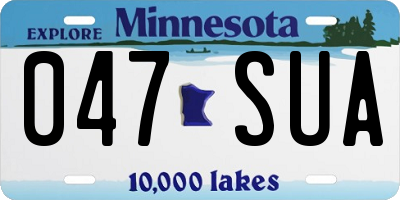 MN license plate 047SUA