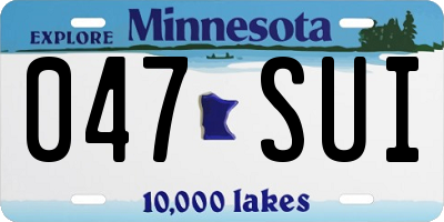 MN license plate 047SUI
