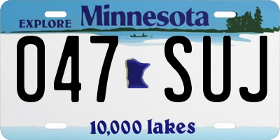 MN license plate 047SUJ