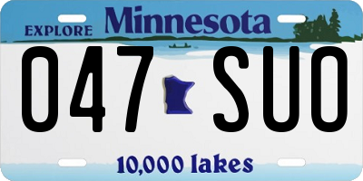 MN license plate 047SUO