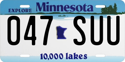 MN license plate 047SUU