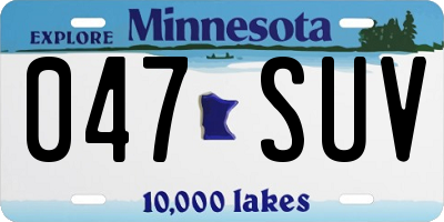 MN license plate 047SUV