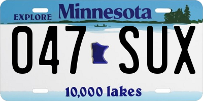 MN license plate 047SUX